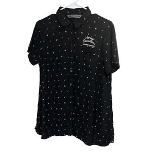 Harley Davidson Women's Short Sleeve Button Up Shirt Medium